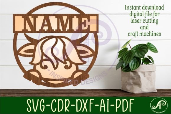 Download Highland Cow Name Sign Svg Laser Cut - Highland cow name sign Collection