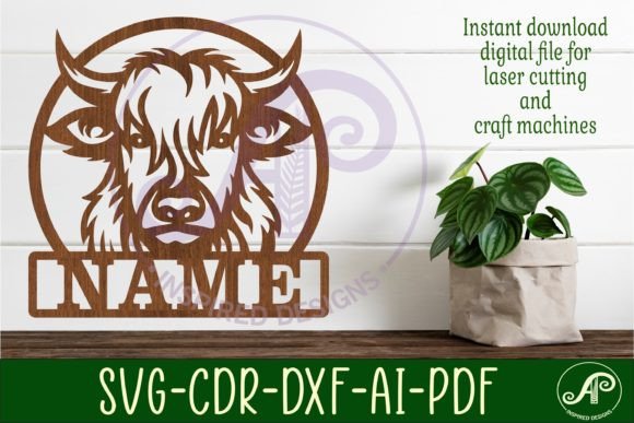 Download Highland Cow Name Sign Svg Laser Cut - Highland cow name sign Collection
