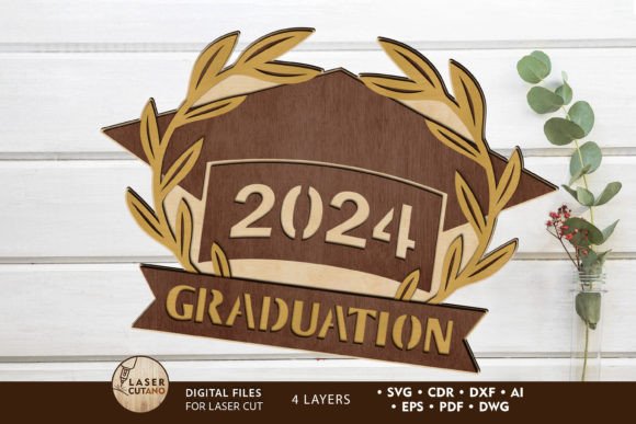Download Decorative Graduation 2024 Cut Template - Premium Resources