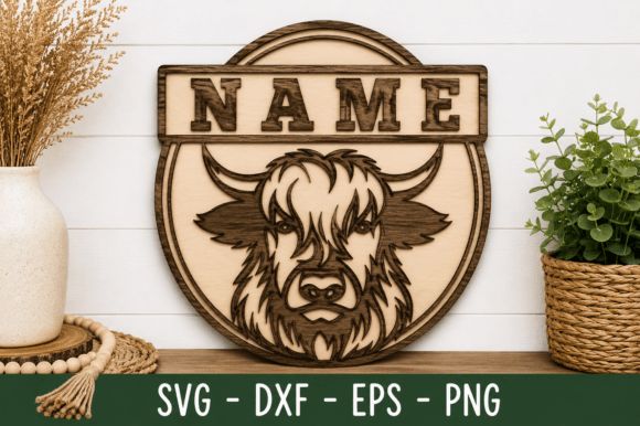 Download Highland Cow Name Sign Svg Laser Cut - Highland cow name sign Collection