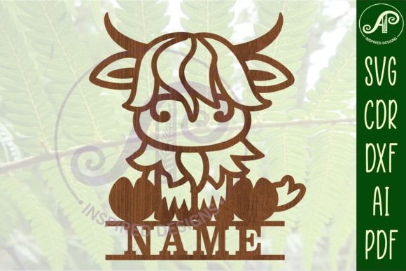 Download Highland Cow Name Sign SVG Cut File - Highland cow name sign Collection