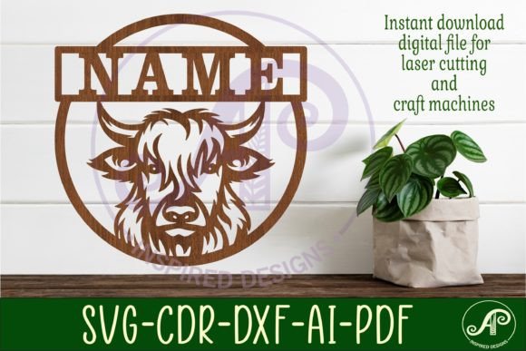 Download Highland Cow Name Sign Svg Laser Cut - Highland cow name sign Collection